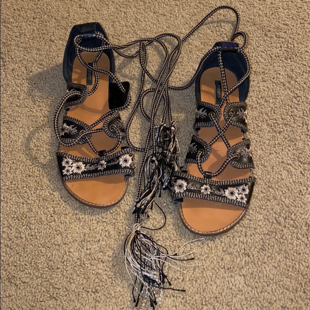 Boho tie up shoes